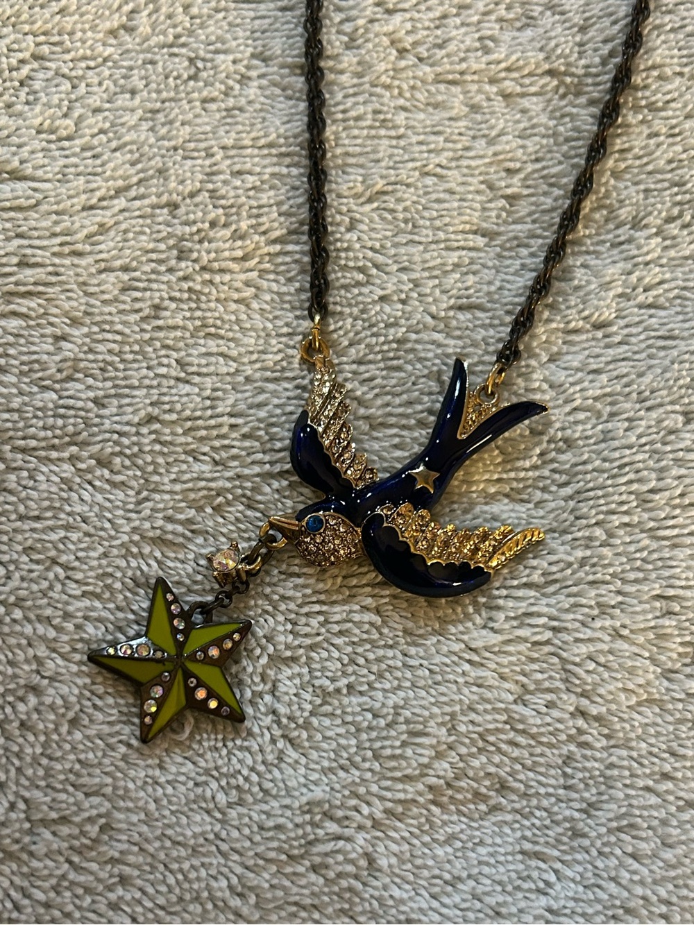Betsey Johnson Blue Bird Necklace
